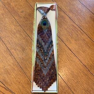 Vintage Pheasants Adjustable Feather Tie Peacock Design